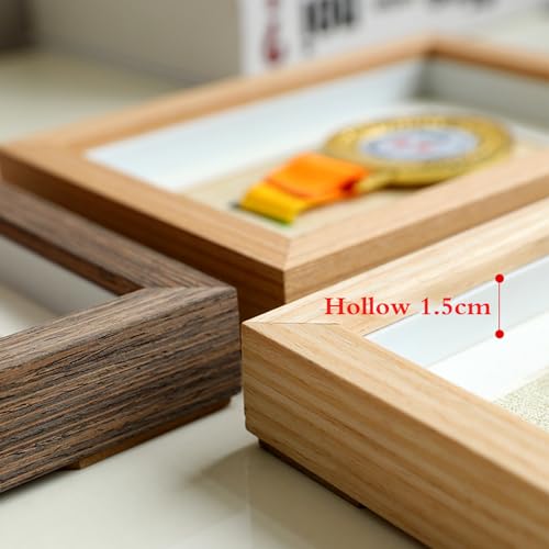 Expositor de medallas de madera marco vitrina para colgar recuerdos 7 pulgadas 4
