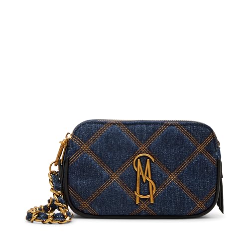 Steve Madden Daisi Denim Double Zip Crossbody, Blue