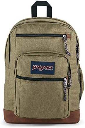 JanSport Cool Backpack, with 15-inch Laptop Sleeve, Army Green Letterman Poly - Large Computer Bag with 2 Compartments, Ergonomic Straps - Bag for Men, Women