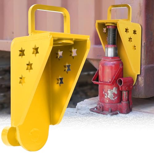 Image of 2025 New Upgraded Shipping Container Jack Lug - Heavy-Duty Storage Container Leveler Booster with Portable U-Handle and Limiter, Suitable for Container Houses and Shipping Containers, Yellow