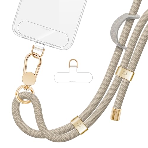 ROCONTRIP Phone Lanyard Crossbody Phone Strap Premium Neck Strap Adjustable Phones Lanyard with Upgrade Metal Buckle and 2 TPU Tether Tabs Compatible with Most Smartphones