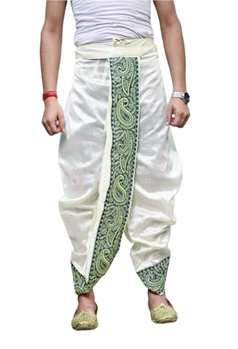 Image of Men's Ready to Wear Pant System MARWADI Embroidered Dhoti for Marriage, Party, Pooja, Festival etc. (GC009)