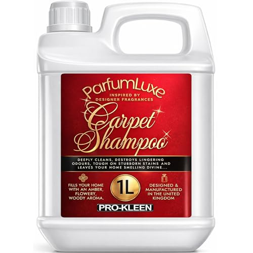 Pro-Kleen Parfum Luxe Carpet Shampoo 1L - Deeply Cleans, Removes Stains, Deodorises - Inspired by Designer Fragrance - Leaves a Long-Lasting Amber, Flowery & Woody Aroma