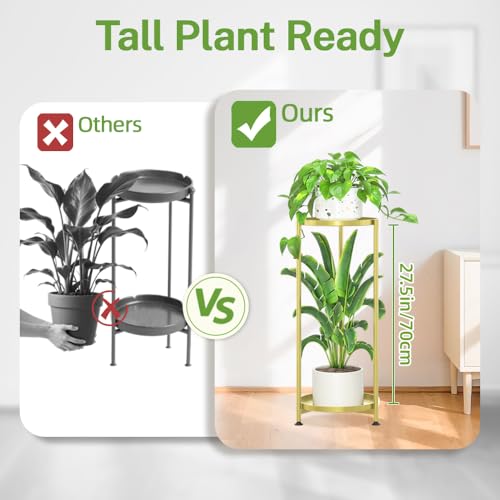 iDavosic.ly Eck-Pflanzenständer mit 2 Etagen, hoch, vertikal, Metall, Blume, robuster Topflappen, Regal für den Außenbereich, Terrasse… – Ansicht 2