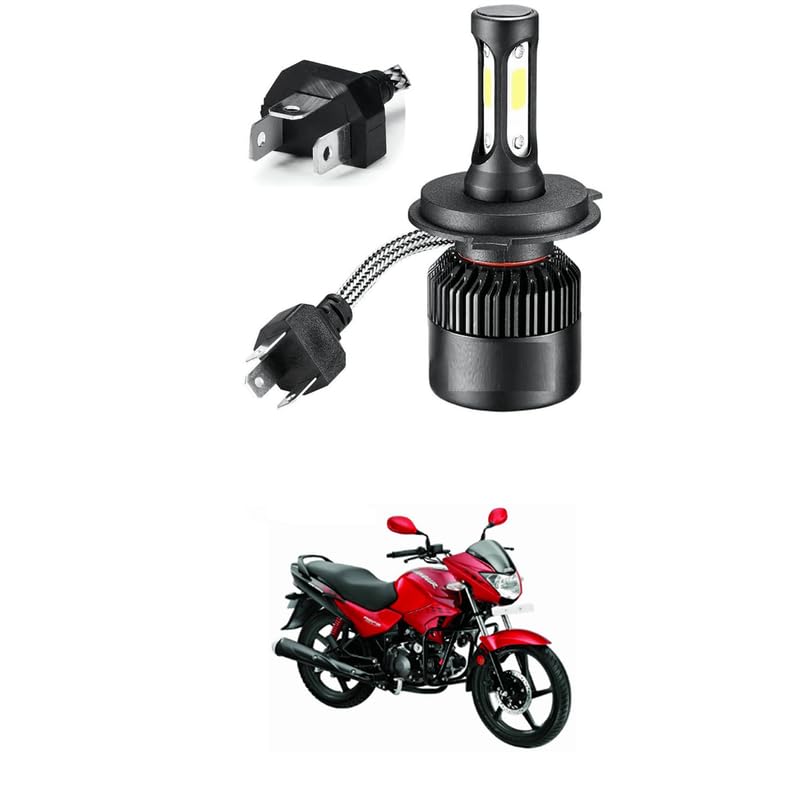 Universal High Brightness 3 Side H4 LED Headlights Hi/Low Beam Bulbs 40W White Conversion Kit for Motorcycle, Bike, Scooty (Pack 1) Comfortable With Gla-mo-ur-picture-28