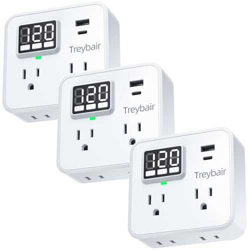 Surge Protector Power Strip with Voltage Display