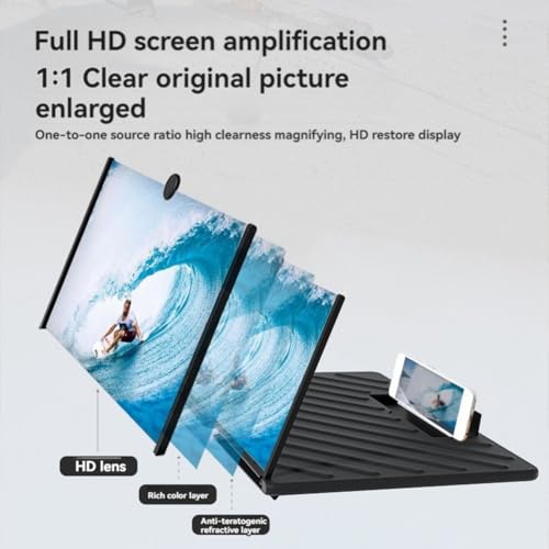 Lupa de pantalla de 20 pulgadas para evitar fatiga ocular al usar el teléfono 3D 6