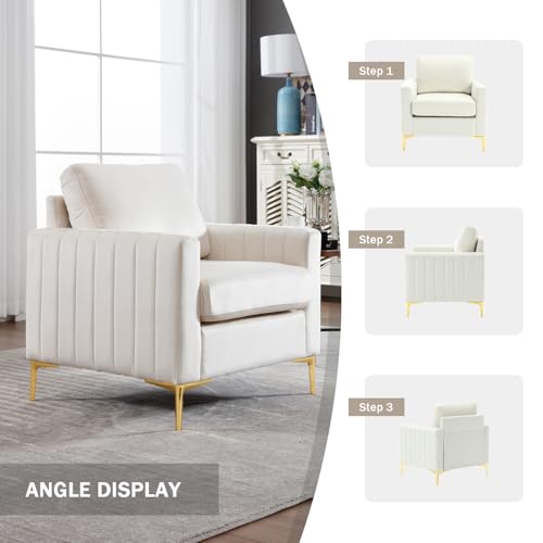 Sillón Confort Terciopelo Beige miniatura 5
