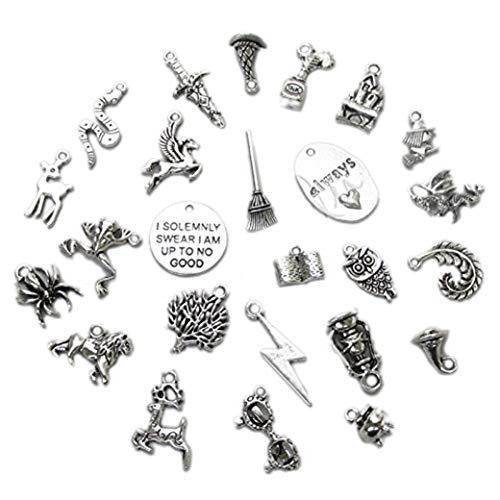 Harry Potter Charms Antiqued Silver Plated 25PCs Mix Jewelry Making Supply Pendant Bracelet DIY Crafting by Wholesale Charms (50)