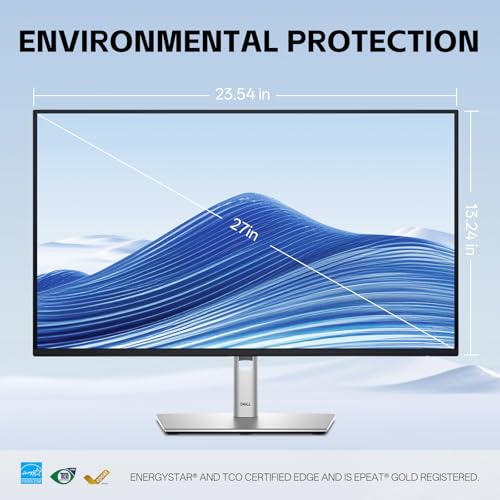 Image of FKA P2725HE Monitor - 27 Inch, Full HD 1080p (1920 x 1080), 16:9 IPS, 27 Inch Computer Monitor Screen with DisplayPort, Type-C, and USB-C Cables (1 Pack, New)