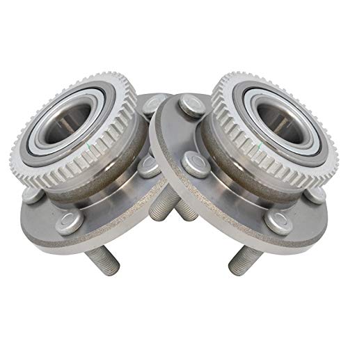 Image of TRQ Front Wheel Bearing and Hub Assembly Set 2 Piece Compatible with 2015-21 Ford Mustang EcoBoost 2015-21 Mustang GT Premium 2015-17 V6 EcoBoost Premium 2015 GT