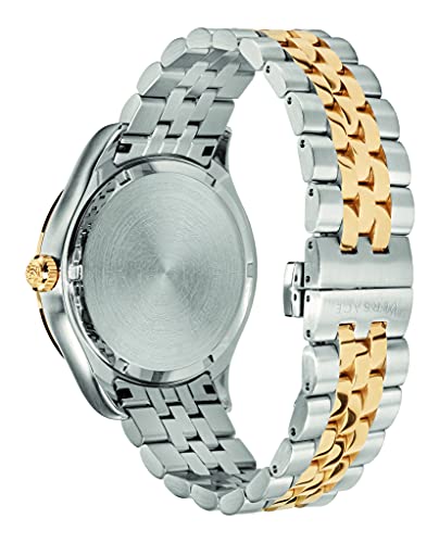 Versace Hellenyium Collection Luxury Mens Watch Timepiece with a Two Tone Bracelet Featuring a Gold Case and Green Dial3