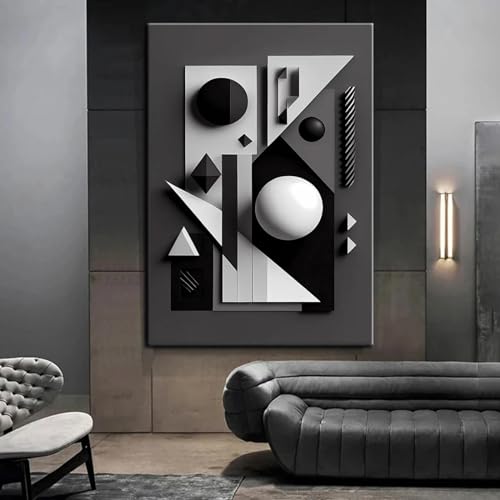 Toile abstraite salon décor moderne affiche géométrique style épuré