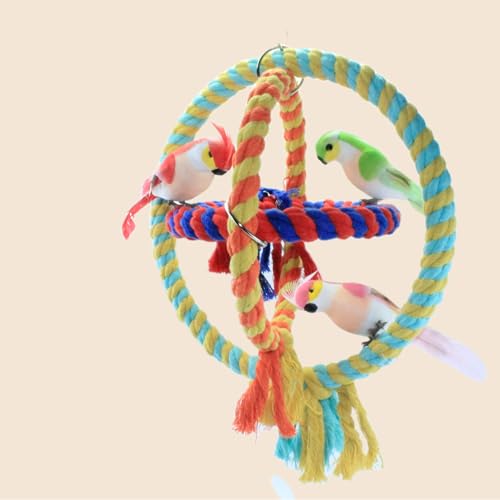 Image of Large Parrot Toys,Bird Rope Swing Colorful Perch Climbing Toy，Bird Cage Chewing Toys Cage Accessories，Parrot Swing Hanging Toy Parakeet Budgie Conures Quaker Parrots Cage Hammock Swing Toy（3pcs