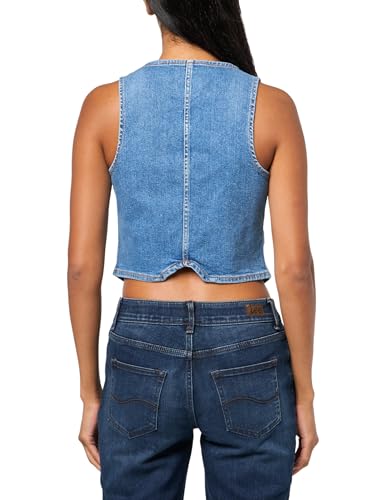 HUGO Womens Scoop Neck Denim Vest2