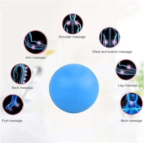 Image of WOVTE 2 Pack Massage Lacrosse Balls for Sore Muscles, Shoulders, Neck, Back, Foot, Body, Deep Tissue, Myofascial Release, Trigger Point Therapy, Muscle Knots and Yoga Therapy (Blue)