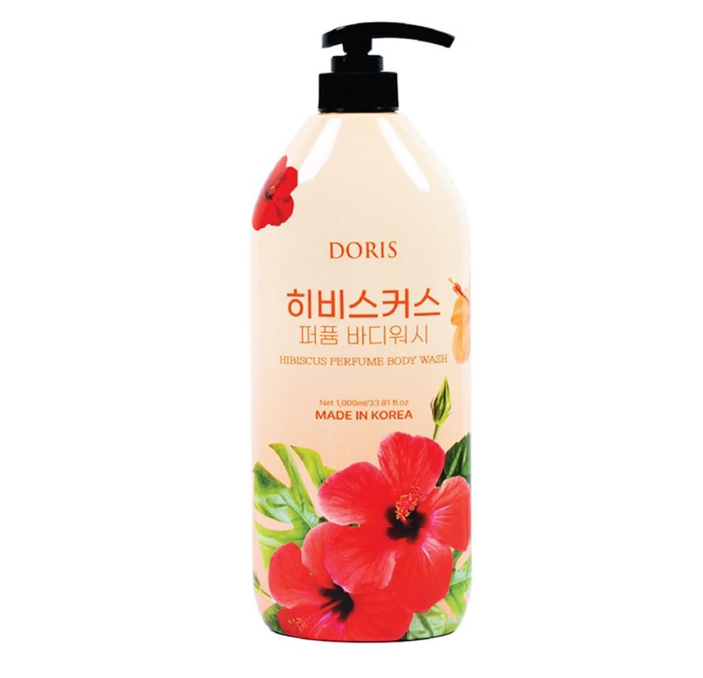 Hibiscus Perfume Body Wash – 33.81 fl oz (1L) Refreshing Floral Scent, Moisturizing & Nourishing Formula for Soft, Smooth Skin