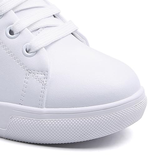 TOSOFT Chaussures Blanches for Femmes Baskets Rehaussant Les Talons Compensés Semelle Souple Bas Haut Classique Confort Plate-Forme Chaussure Baskets (Color : White, Size : 39) – vue 4