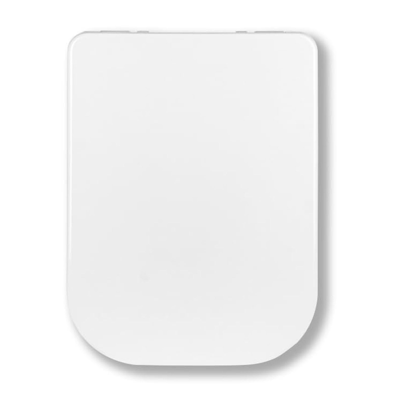 Square Soft Close Toilet Seat with Quick Release for Easy Cleaning - Adjustable Hinges, Rectangle Design