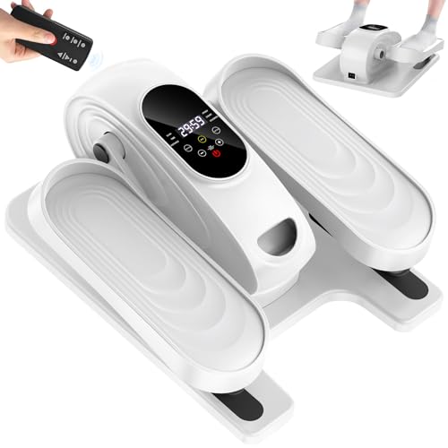 DamKee Under Desk Elliptical Exercise Machine, Electric Ellipse Leg Exerciser as Seen on TV, 15 Speeds Foot Exerciser While Sitting for Seniors, Portable Seated Pedal Exerciser for Home Office