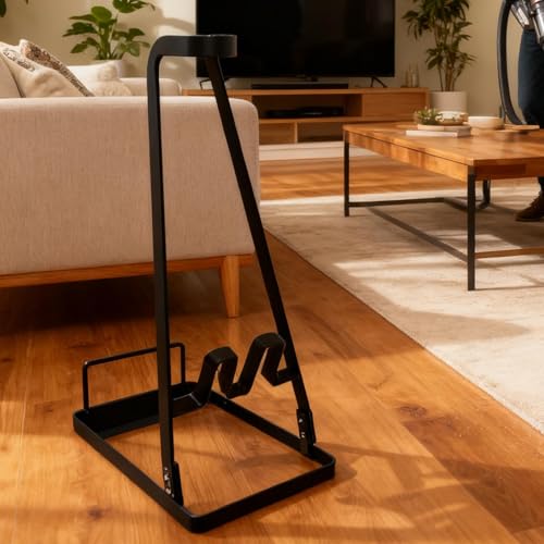 Soporte para aspiradora con estante metálico ahorrador de espacio independiente y estable 4