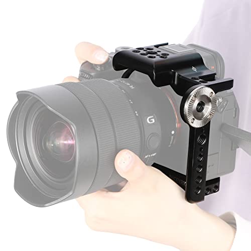 NICEYRIG Cage pour appareil photo en alliage d'aluminium avec support à rosace NATO Rail griffe compatible avec Sony A7 IV Cover