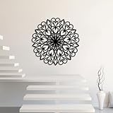 Arte de Pared de Metal Lotus Art, Negro, 47 x 47 cm (19 x 19 Pulgadas), Sala de Estar, Dormitorio,