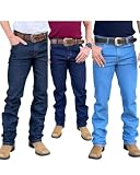 Kit 3 Calças Jeans Masculina Country, Estilo Cowboy Premium com Elastano, para Rodeio (BR, Numérico, 36, Regular, Regular)