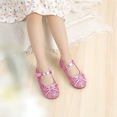 PANDANINJIA Toddler Dress Shoes Bowknot Mary Jane Shoes Girls Ballet Flats for Kids Wedding Party Uniform Church Shoes2
