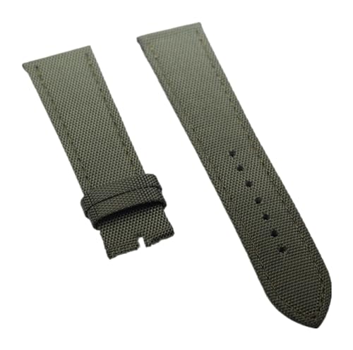 Bracelet de montre 22mm vert nylon et cuir idéal pour les aventures urbaines et le bureau