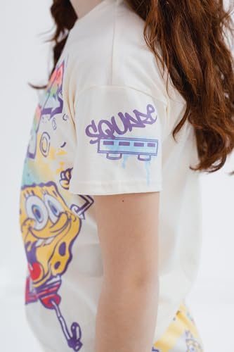Image of SPONGEBOB SQUAREPANTS Girls T-Shirt and French Terry Shorts Outfit Set Toddler to Big Kid Sizes (2T - 18-20)