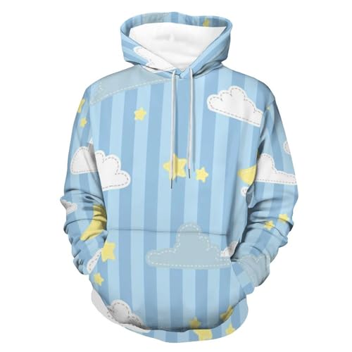 Sweats à capuche Étoiles Lune et Nuages pull chaud à manches longues pour l'hiver