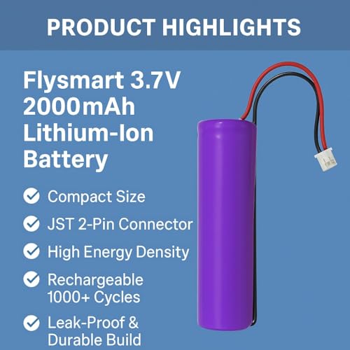 Image of Flysmart 3.7V 2000 mAh Li-ion GPS Battery | 3.7V Lithium Ion Battery for DIY Projects | Lithium Ion Battery (Pack of 6)