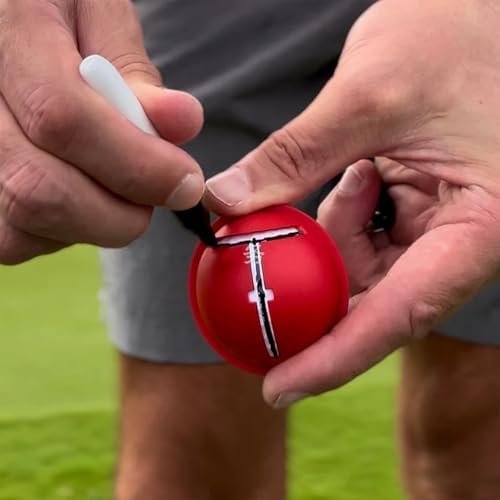 3Pcs Golf Ball Line Marker Tool with Marking Pen, Professional Impact Ball Liner Stencil for Tour Players,Golf Chipping Direction Indicator Accessories for Precision Putting - 5