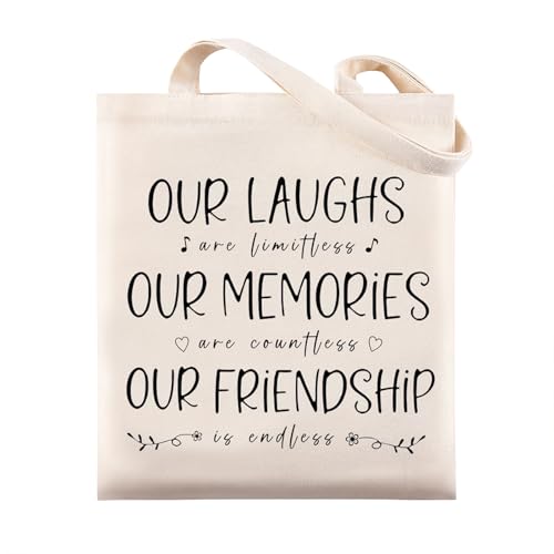 Best Friend- Gifts for Women Tote Bag Birthday Gift for Friendship Canvas Grocery Bag Sturdy Cloth Cotton Shoulder Handbags
