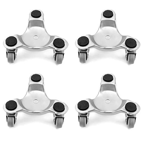 QWORK 4 pcs 6' Steel Tri-Dolly, 400 lbs Load Capacity, Great for Moving Furniture & Appliances,...