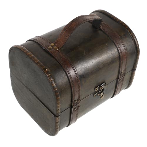 Didiseaon Retro Wooden Trinket Box Multi-functional Jewelry Organizer Lid for Home Decor Keepsake Storage for Items Elegant Design for Living Room and Bedroom