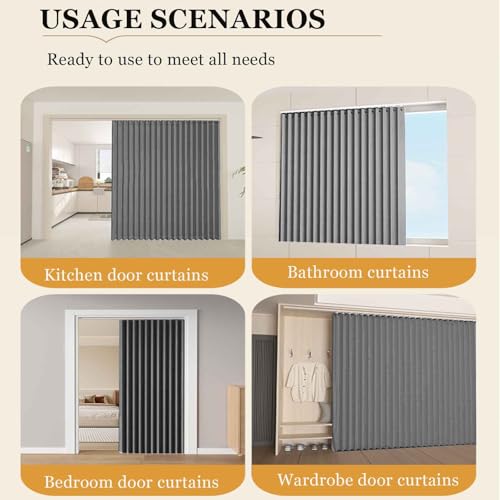 Cortina plisada para puerta que elimina la luz exterior en dormitorios sin persiana 7