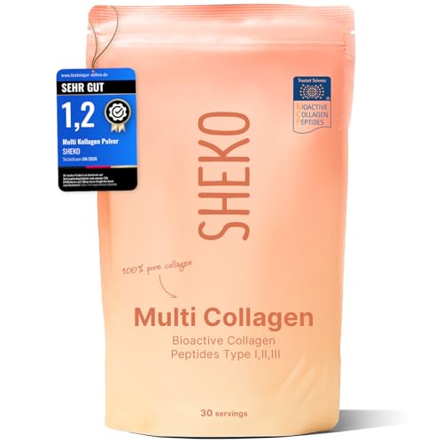 SHEKO Kollagen Pulver 450g – Collagen Hydrolysat Peptide Typ 1, 2, 3 – Ansicht 1