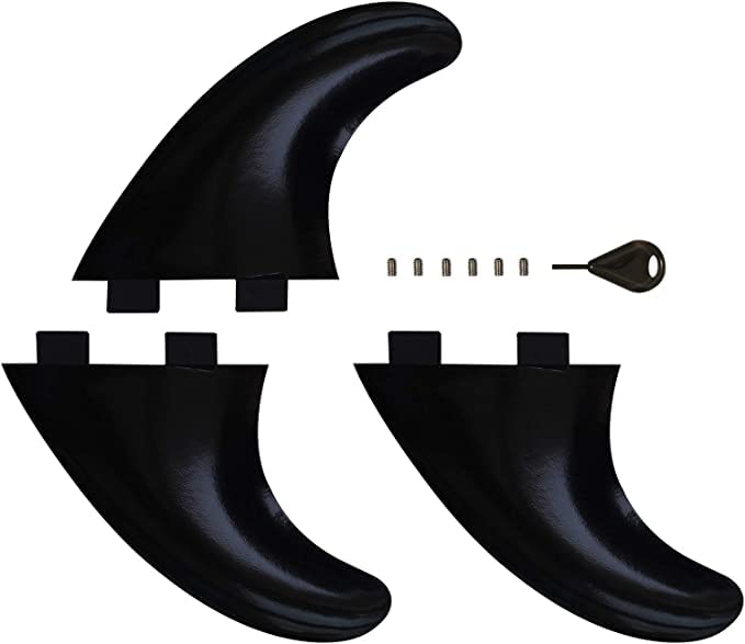 bohally 3 PCS G5 Black Surfing Fins with Fin Key and 6 Screws, Surfing Fins Size M Replacement...