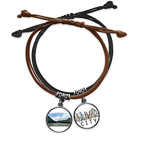 La Montagne des Grands Lacs bracelet corde main chaîne cuir Sidi homme femme