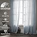 Dusty Blue Linen Curtains 84 Inches Long for Living Room 2 Panels Set Back Tab Farmhouse Boho Light Filtering Semi Sheer Stone Blue Curtains Grey Blue Drapes for Bedroom Vintage Country Decor