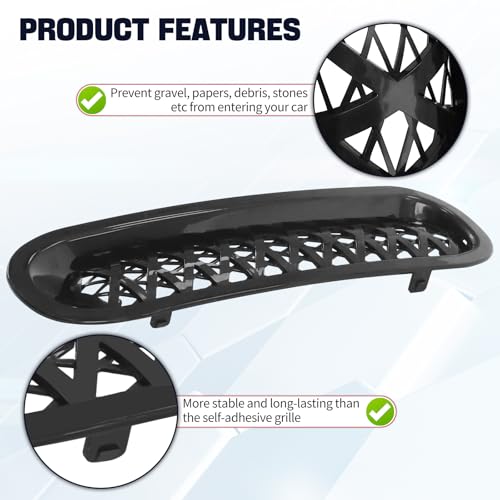Image of Black JK Grill Inserts Front Grille Mesh Cover Guard Clip-in Compatible with 2007-2018 Jeep Wrangler JK & JKU Accessories (Pack of 7)