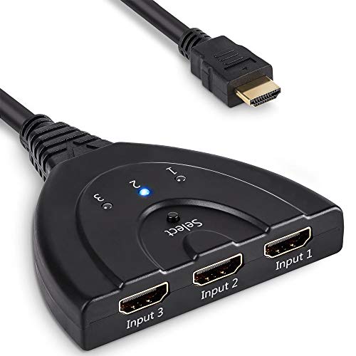 MMOBIEL 3 Port HDMI Switch Splitter HUB with 50 cm Pigtail Cable: Supports 1080p 3D HD TV PS3/PS4 Xbox 360 up to 2.5Gbps