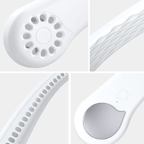 Ventilateur de cou portable et rechargeable blanc à 3 vitesses - 6
