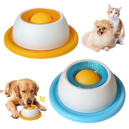 Lick Bowl per cani, 2PCS Dispenser per leccare la palla, Dog Lick Toy, Giocattoli per cani e gatti per cibo liquido, Ciotola da leccare per cani, Cane Slow Feeder Lick Bowl, per addestramento, alime
