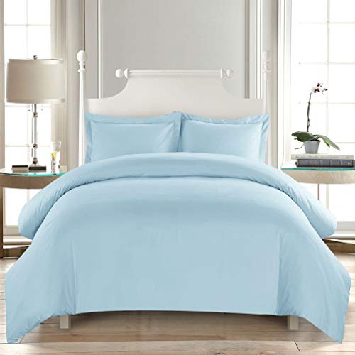 Funda de edredón 90x90 azul celeste para cama y textil de dormitorio 4
