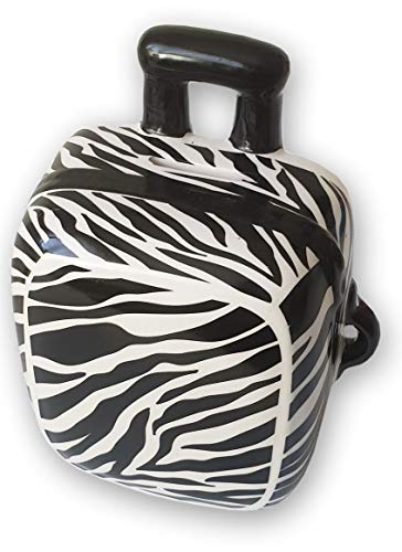 DKB Keramik Spardose Koffer Sparbüchse Reisetrolly 12 x 8 x 15 cm (schwarz-weiß) Cover