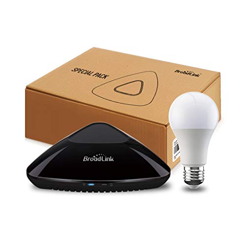 Broadlink RM PRO + WiFi Smart Home Hub, IR RF Automation universele alles-in-één afstandsbediening - zwart (RM Pro + / Smart Blub)