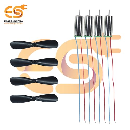 Image of Electronic Spices Metal Dc 3.7V 716 7X16Mm Micro Coreless Motor With Propeller High-Speed Mini Drones (4 Motors + 4 Propellers)